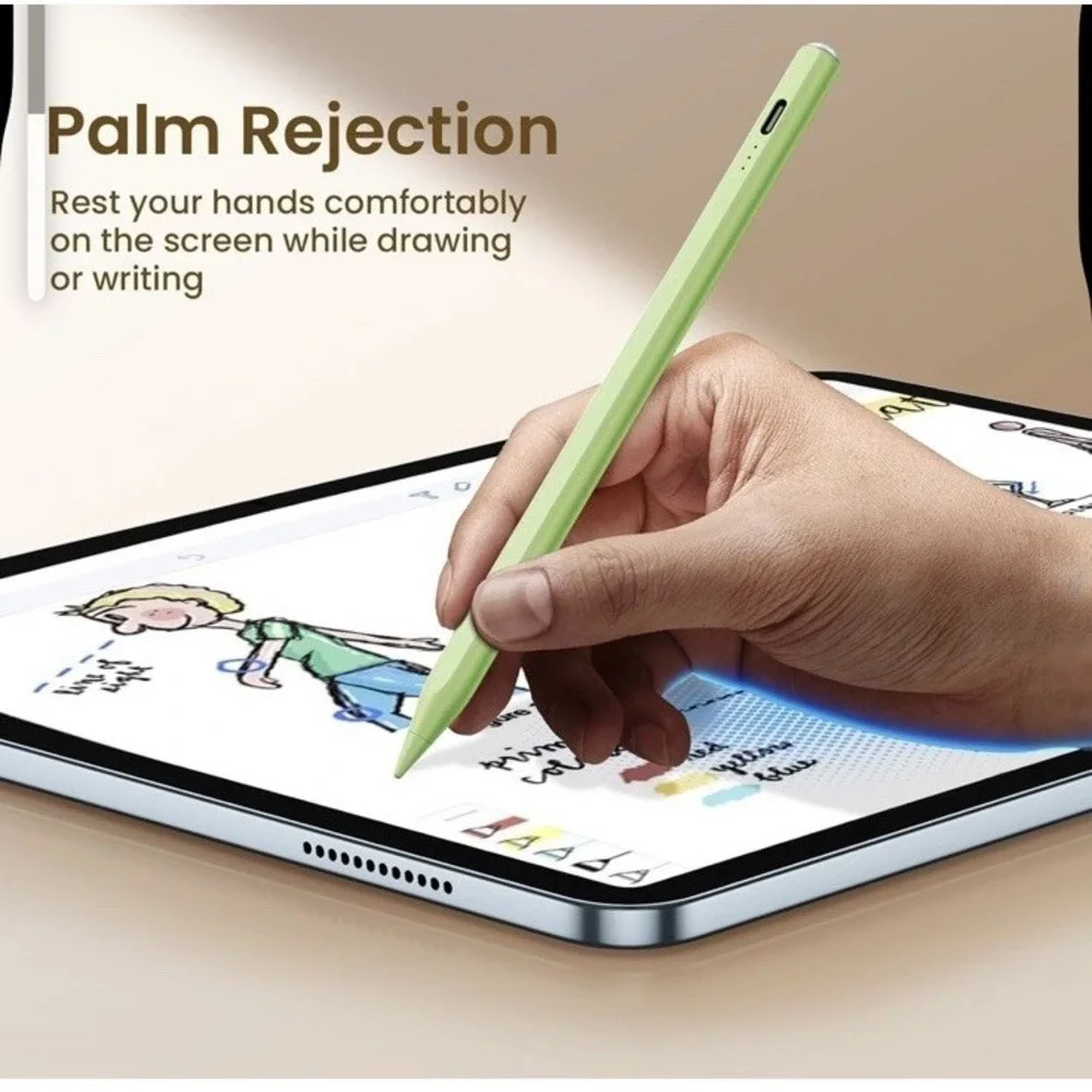 Stylus Pen iPad(2018-2025)-13 Mins Fast Charge‎ Green Tilt Sens Palm Rejection
